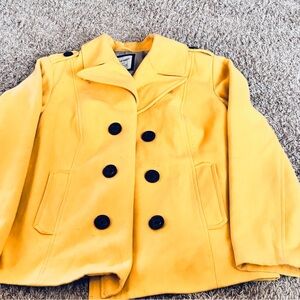 Old Navy Yellow Coat with Gray Lining